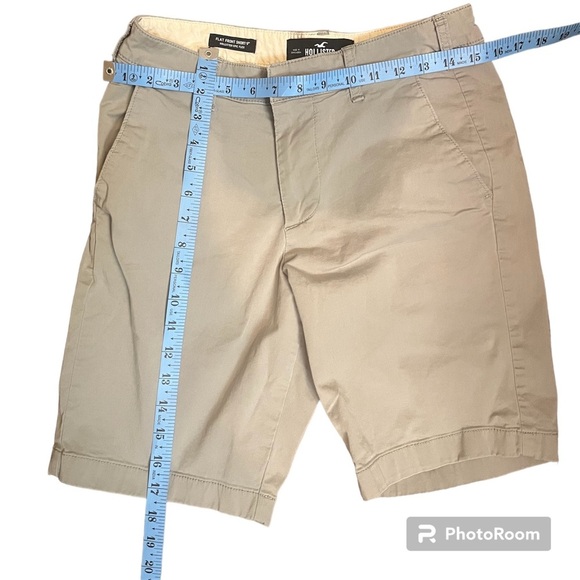 HOLLISTER Epic Flex Flat-Front 9" Short SZ 28 Four Pocket Khaki Tan Classic EUC - Picture 8 of 8